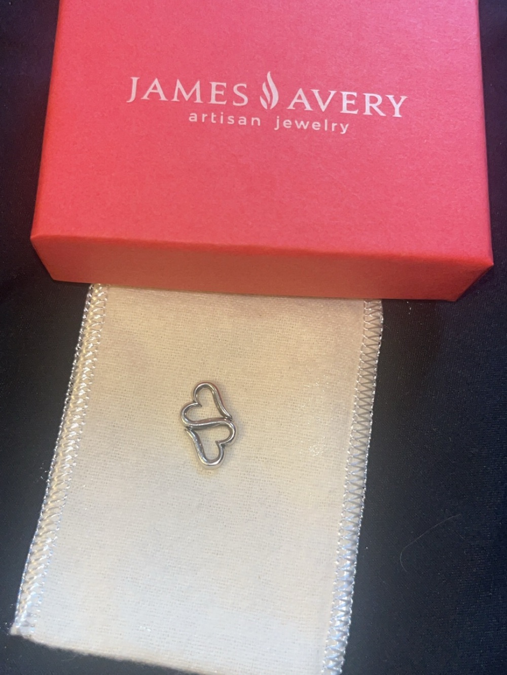 James Avery Silver Double Heart Charm